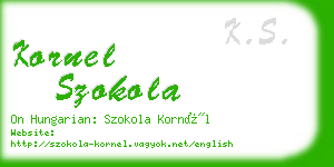 kornel szokola business card